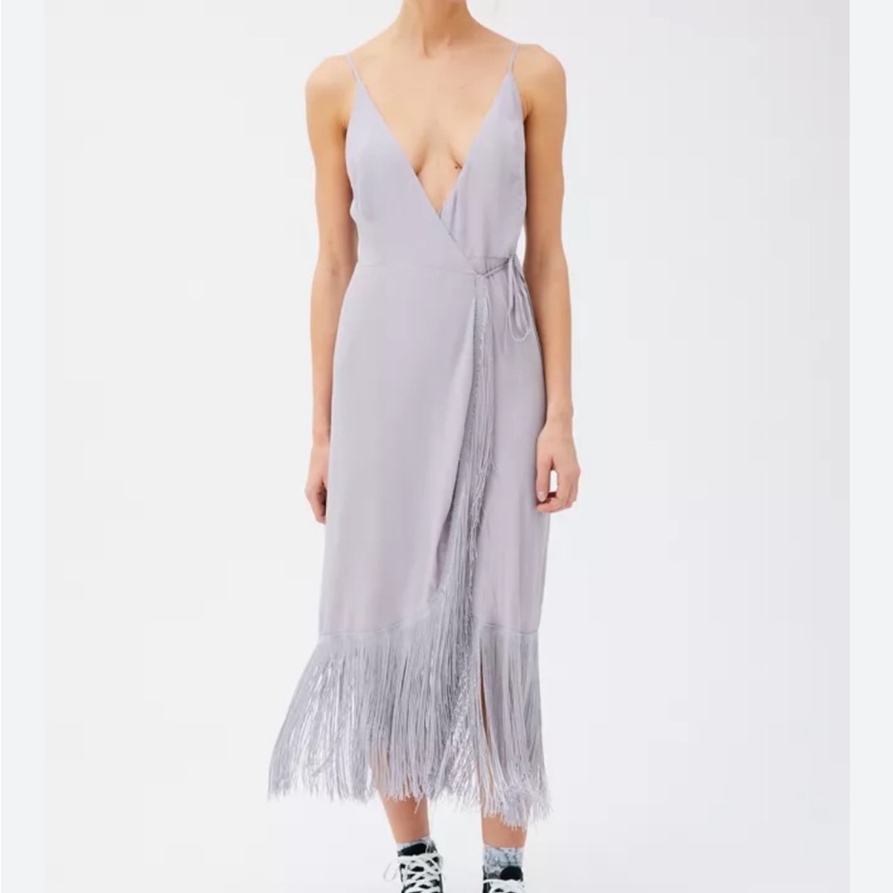 BNWt urban outfitters Pisa lavender  fringe wrap dress